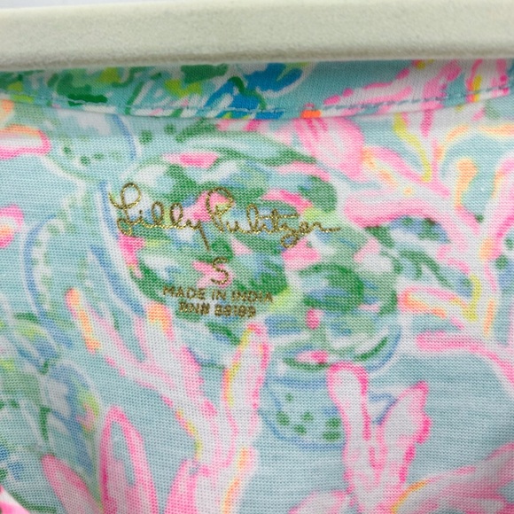 Lilly Pulitzer Kawai Dress Floral V-Neck Tiered Cotton Small - Picture 6 of 6